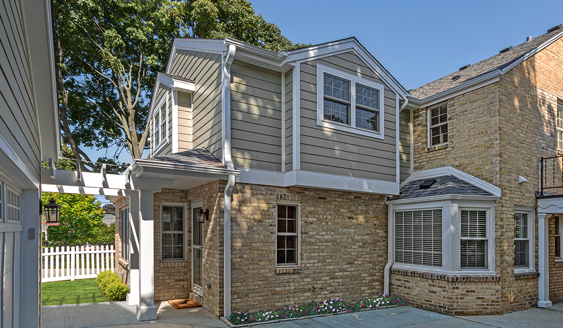 Exterior view of 2-story addition and home remodel in Wauwatosa