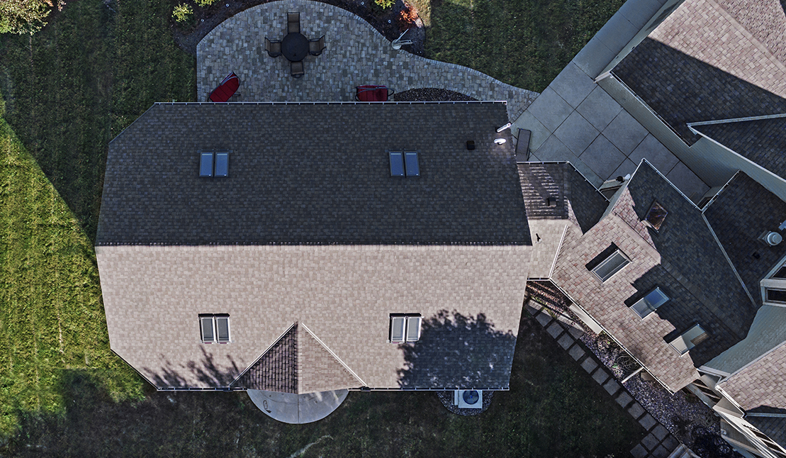 Overhead view of pool enclosure addition in Brookfield